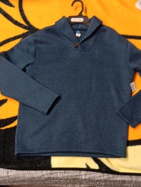 Old Navy Blue Shawl Collar Pullover Sweater